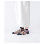 Semi-sheer embroidered socks